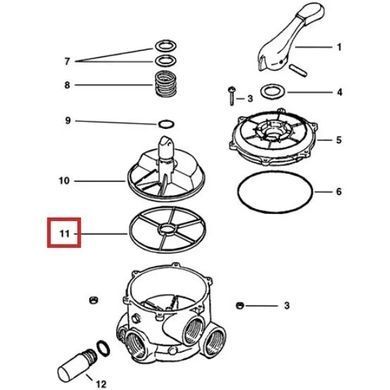 Уплотнительное кольцо клапана 6-позиционного вентиля 2" Hayward (SPX0715D)