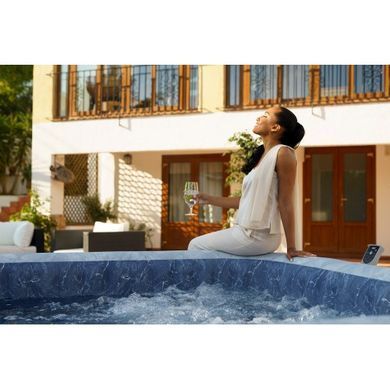 Надувной джакузи Bestway 6001Q LAY-Z-SPA San Francisco HydroJet Pro с управлением с помощью приложений, на 7 человек, 230 x 230 x 71 см, вид мрамора (бархатный серый) | , Bestway
