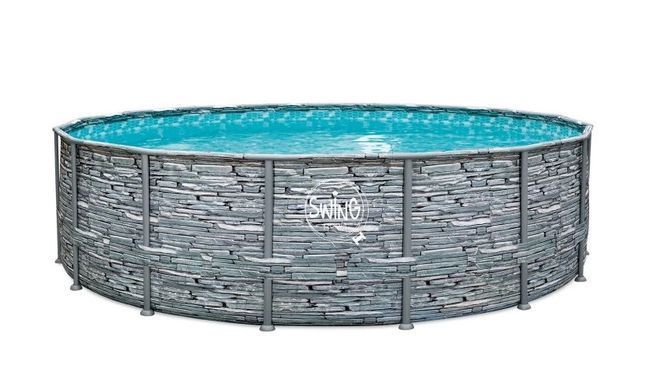 Басейн каркасний 4.88х1.22 м без фільтру, AZURO SWING Stone design 3EXB0602