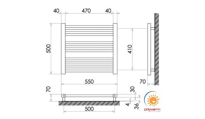 Радіатор опалення для ванної кімнати Polywarm WR10/55
