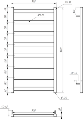 Електрична сушка для рушників Genesis-Aqua Maxi 100x53 см