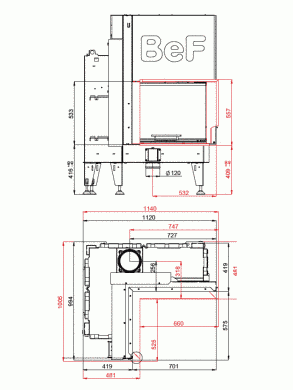 Камінна топка BeF FLAT V 8 L