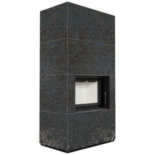 Камин Kratki FLOKI BOX 8 kW &Oslash; 160 в корпусе с керамогранита OXIDE NERO