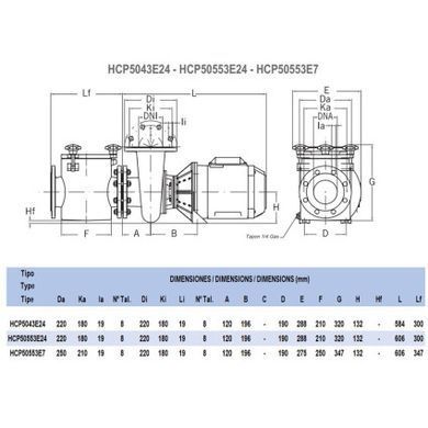 Насос Hayward HCP50553E24 (380В, 58 м3/ч, 5,5HP)