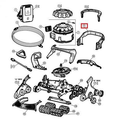 Корпус задньої ручки пилососа Hayward AquaVac 600/650 (RCX36131519237)