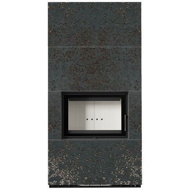 Камін Kratki FLOKI BOX 8 kW &Oslash; 160 в обудові з керамограніту OXIDE NERO