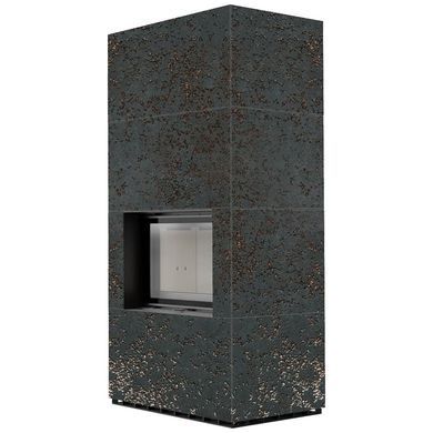 Камін Kratki FLOKI BOX 8 kW &Oslash; 160 в обудові з керамограніту OXIDE NERO