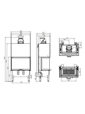Камінна топка Hitze TRINITY TRI80X35X53