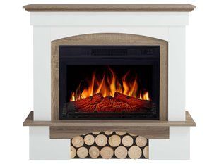 Электрокамин ArtiFlame Woodley AF23BS белый / дуб серый