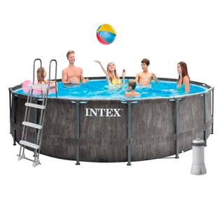 КАРКАСНИЙ БАСЕЙН INTEX, 457Х122СМ (ФІЛЬТР-НАСОС, СХОДИ, ТЕНТ)