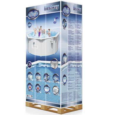Сборный бассейн Bestway Hydrium 56574 (360x120 см) с песочным фильтром, лестницей и тентом