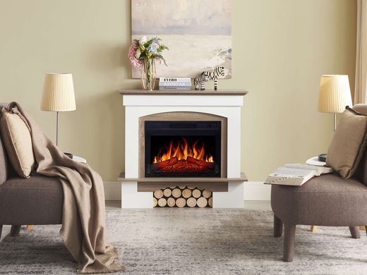 Електрокамін ArtiFlame Woodley AF23BS білий/дуб сірий