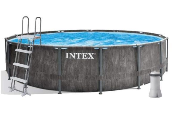 КАРКАСНЫЙ БАССЕЙН INTEX, 457Х122СМ (ФИЛЬТР-НАСОС, ЛЕСТНИЦА, ТЕНТ)