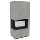 Камін Kratki FLOKI BOX лівий 8 kW &Oslash; 160 в обудові з керамограніту CEMENTO GRIGIO BOCCIARDATA