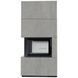 Камін Kratki FLOKI BOX лівий 8 kW &Oslash; 160 в обудові з керамограніту CEMENTO GRIGIO BOCCIARDATA