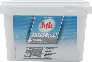 Многофункциональные таблетки кислорода hth 3в1 200г, 3,2кг (Франция), OXYGEN 3 в 1 D800260H1