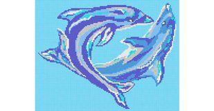 Стеклянная мозаика DELFINES CRUZADOS 340х260 (2.5 x 2.5 см) на бумаге