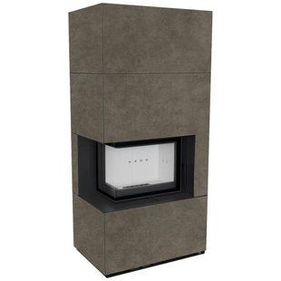 Камин Kratki FLOKI BOX левый 8 kW &Oslash; 160 в корпусе с керамогранита FOKOS PIOMBO
