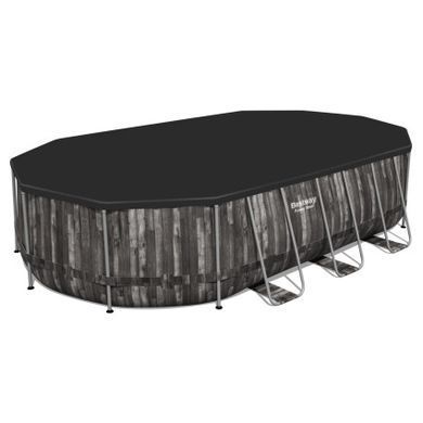 Каркасний басейн Bestway Wood Style 5611R (610х366х122 см) з картриджним фільтром, сходами та тентом