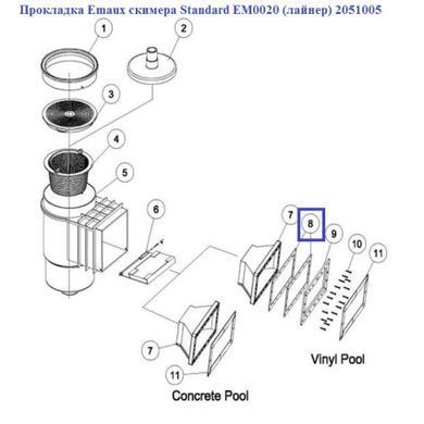 Прокладка Emaux фланця скімера EM0020 (лайнер) Wide 2051005