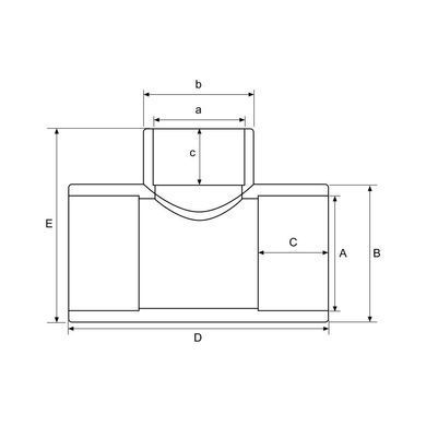 Тройник переходной 90&deg; ПВХ Hidroten 1002230, BP, d25 мм, 1/2"