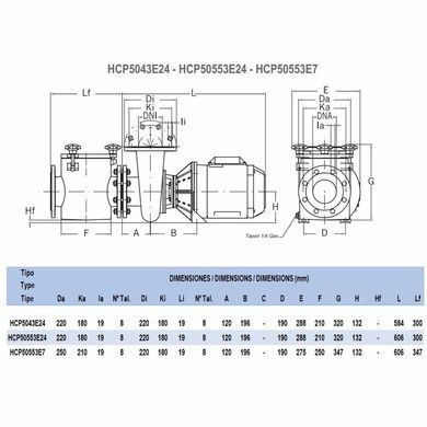 Насос Hayward HCP501253E7 (380 В, 135 м3/год, 12.5 HP)