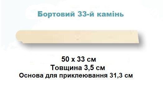 Камінь 33 бортовий плоский 50х33, Rustique bullee, тон Pierre