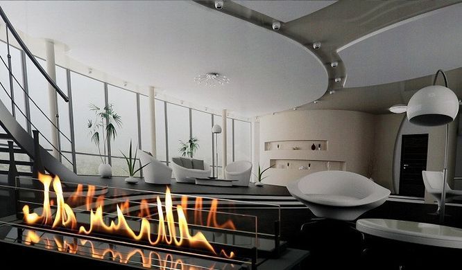 Дизайнерский биокамин Slider glass 600 GlossFire