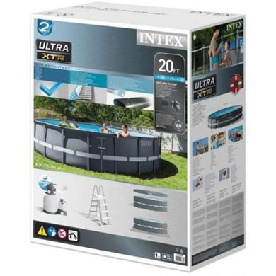 Каркасний басейн Intex 26334 ULTRA XTR (610х122 см) з пісочним фільтром, драбиною, підкладкою і тентом