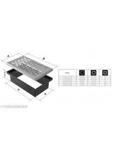 Вентиляционная решетка Kratki 11x17 см FLOOR шлифованная