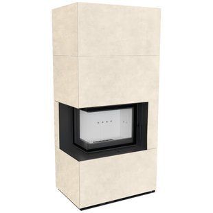 Камин Kratki FLOKI BOX левый 8 kW &Oslash; 160 в корпусе с керамогранита FOKOS TALCO
