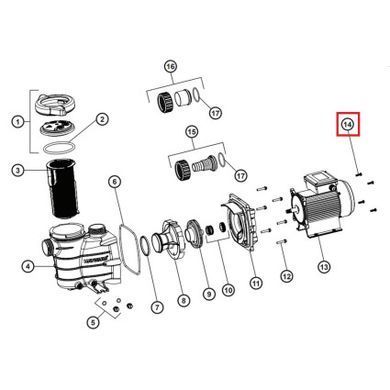 Комплект болтів електродвигуна Hayward, 4 шт (SPX8100Z1)