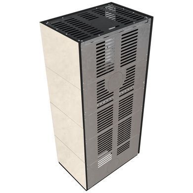 Камін Kratki FLOKI BOX лівий 8 kW &Oslash; 160 в обудові з керамограніту FOKOS TALCO