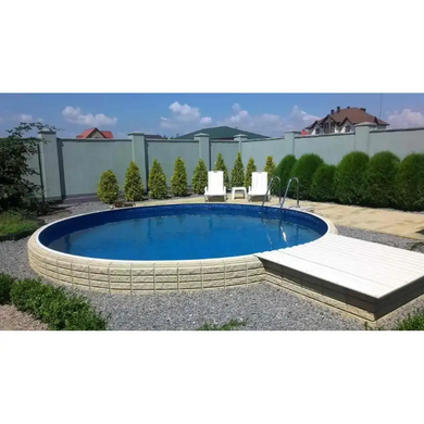 Комплект басейну Azuro 402 DL, колір Wood, 4.6 х 1.2м (каркас 402 DL плівка Pebles, комплект пісочного фільтра , комплект скімера, без сходів)