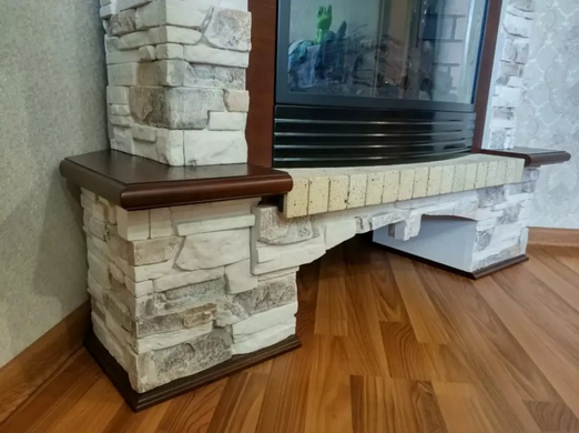 Камінокомплект кутовий "Merano Brick" сланець із вбудованим вогнищем "EF01-25 LED FX".Новинка