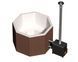 Чан на дровах Finspa &ldquo;Эльбрус&rdquo; вагонка коричневая, купель серая, 15 кВт