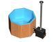 Чан на дровах Finspa &ldquo;Эльбрус&rdquo; вагонка коричневая, купель серая, 15 кВт