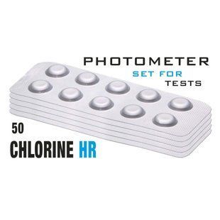 табл. Chlorine HR (KI) (Хлор, 10-300 мг/л) (50 п/уп.) (10 п/шт) Photometer/Comporator