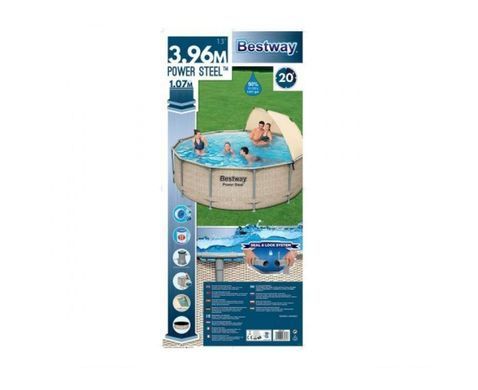 Bestway 5614v, каркасний басейн 396 x 107 см із сходами, тентом, навісом, насос-фільтром