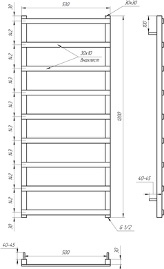 Электрический полотенцесушитель Genesis-Aqua Basis Light 100x53 см