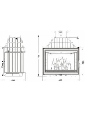 Каминная топка Uniflam 700 LUX ECO с шибером