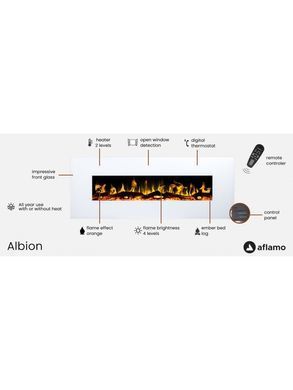 Електрокамін Aflamo ALBION 72 WHITE
