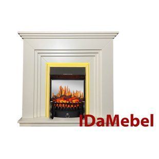 Каминокомплект IDaMebel Gloria Белый Fobos Brass