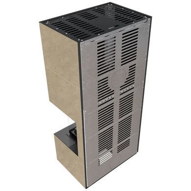 Камін Kratki FLOKI BOX правий 8 kW &Oslash; 160 в обудові з керамограніту FOKOS RENA