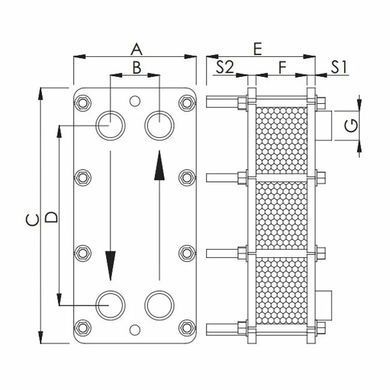 Теплообменник пластинчатый Techno System (140 кВт, 316L)