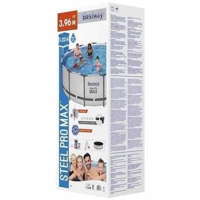 Каркасний басейн Bestway 5618W (396х122 см) з картриджним фільтром, драбиною та захисним тентом