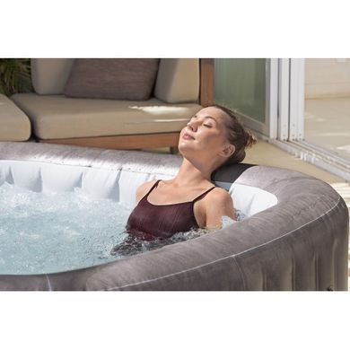 Джакузи надувной Bestway 6001K LAY-Z-SPA Rome AirJet с программным управлением, на 6 человек, 180 x 180 x 71 см, под мрамор (коричневый) | , Bestway