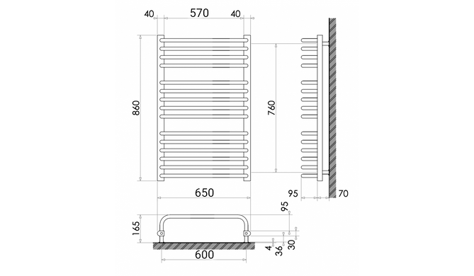 Радіатор опалення для ванної кімнати Polywarm Polywarm WU15/65