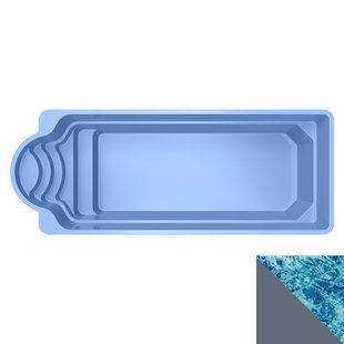 Композитный бассейн Rhino Pools Halo 9 Shadow grey 9.5 х 3.7 х 1.5 м (SG + PUHC)