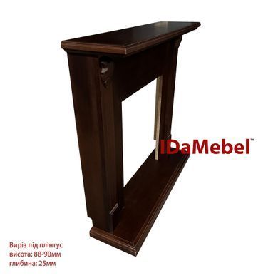Камінокомплект IDaMebel Carolina горіх Danville Chrome (виріз під плінтус 90x25)